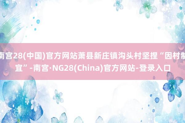 南宫28(中国)官方网站萧县新庄镇沟头村坚捏“因村制宜”-南宫·NG28(China)官方网站-登录入口