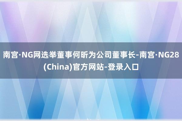 南宫·NG网选举董事何昕为公司董事长-南宫·NG28(China)官方网站-登录入口