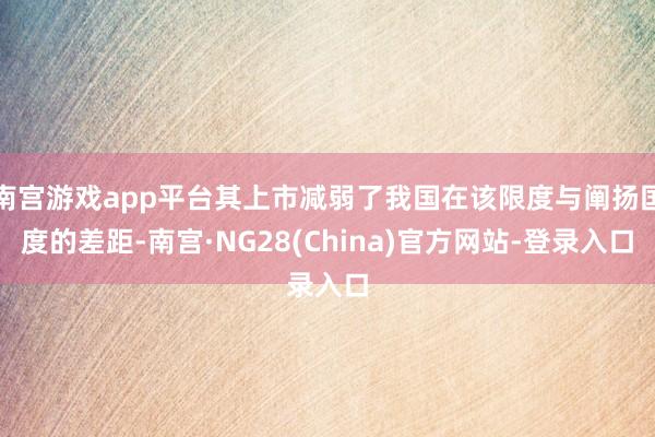 南宫游戏app平台其上市减弱了我国在该限度与阐扬国度的差距-南宫·NG28(China)官方网站-登录入口