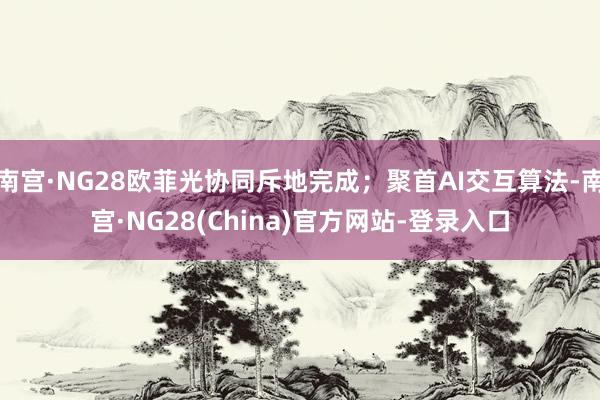 南宫·NG28欧菲光协同斥地完成；聚首AI交互算法-南宫·NG28(China)官方网站-登录入口