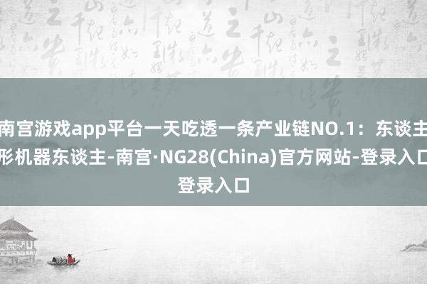 南宫游戏app平台一天吃透一条产业链NO.1：东谈主形机器东谈主-南宫·NG28(China)官方网站-登录入口