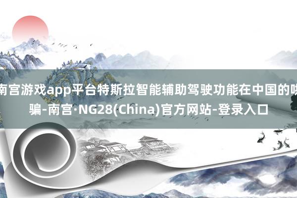 南宫游戏app平台特斯拉智能辅助驾驶功能在中国的哄骗-南宫·NG28(China)官方网站-登录入口