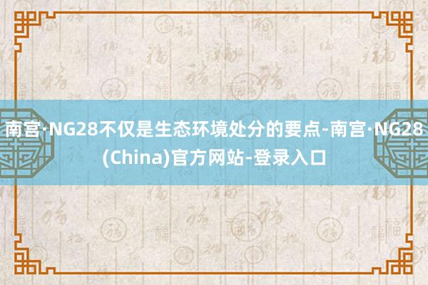 南宫·NG28不仅是生态环境处分的要点-南宫·NG28(China)官方网站-登录入口