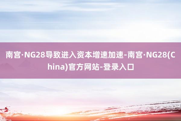 南宫·NG28导致进入资本增速加速-南宫·NG28(China)官方网站-登录入口